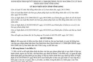Quyết định 18/2011/QĐ-UBND thủ tục ban hành rà soát hệ thống hoá văn bản Vĩnh Long