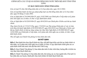 Quyết định 19/2011/QĐ-UBND kiểm soát thủ tục hành chính Vĩnh Long