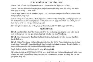 Quyết định 21/2011/QĐ-UBND cộng tác viên kiểm tra văn bản Vĩnh Long