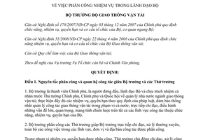 Quyết định 2258/QĐ-BGTVT năm 2011 phân công nhiệm vụ trong lãnh đạo bộ