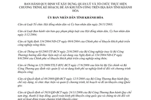 Quyết định 26/2011/QĐ-UBND chương trình, kế hoạch, đề án khuyến công