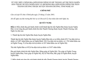 Nghị quyết 96/NQ-CP điều chỉnh địa giới hành chính xã