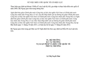 Thông báo hiệu lực Nghị định thư sửa đổi Hiệp định vận tải đường bộ giữa Việt