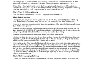 Thông tư liên tịch 26/2011/TTLT-BLĐTBXH-BQP hướng dẫn thực hiện thí điểm quản lý