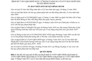 Quyết định 19/2011/QĐ-UBND sửa đổi Quyết định 14/2011/QĐ-UBND, 15/2011/QĐ-UBND