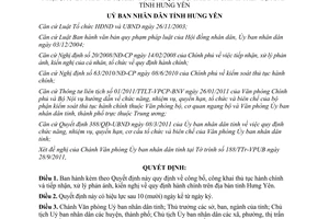 Quyết định 22/2011/QĐ-UBND công bố, công khai thủ tục hành chính