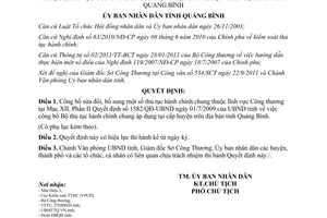 Quyết định 2618/QĐ-UBND công bố sửa đổi thủ tục hành chính chung