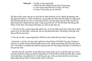 Công văn 6930/VPCP-KSTT đẩy mạnh công tác cải cách thủ tục hành chính