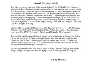 Công văn 2871/BNN-TCLN chuyển mục đích sử dụng rừng phòng hộ