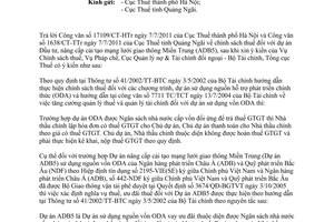 Công văn 3575/TCT-CS chính sách thuế dự án ODA