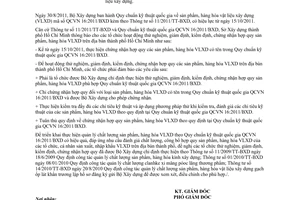 Công văn 7663/SXD-QLVLXD thực hiện Quy chuẩn kỹ thuật quốc gia sản phẩm