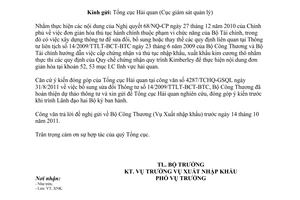 Công văn 9359/BCT-XNK sửa đổi Thông tư liên tịch 14/2009/TTLT-BCT-BTC