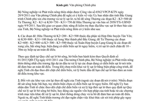 Công văn 2915/BNN-TCTL chủ trương đầu tư xử lý sạt lở một số đoạn đê sông