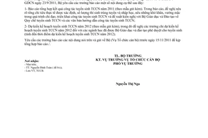 Công văn 358/BXD-TCCB báo cáo kết quả tuyển sinh trung cấp chuyên nghiệp