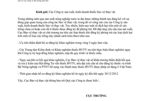 Công văn 1666/BVTV-QLT ưu tiên đăng ký thuốc bảo vệ thực vật trên cây trồng