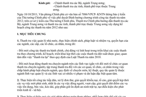 Công văn 2855/TTCP-VP năm 2011 hướng dẫn xây dựng kế hoạch thanh tra năm 2012