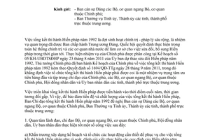 Công văn 86/BCĐTKHP1992 lãnh đạo, chỉ đạo triển khai tổng kết thi hành Hiến pháp