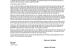 Công văn 1866/TCDN-KHTC hướng dẫn dự án đầu tư nghề trọng điểm