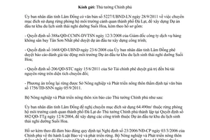 Công văn 3067/BNN-TCLN  chuyển mục đích sử dụng rừng phòng hộ môi trường