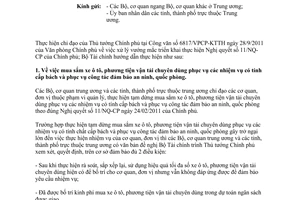 Công văn 14355/BTC-QLCS hướng dẫn việc mua sắm tài sản