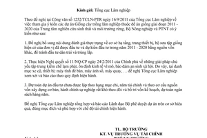 Công văn 5347/BNN-TC tham gia ý kiến thẩm định dự án giống cây trồng lâm nghiệp