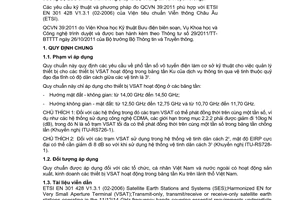 Quy chuẩn kỹ thuật Quốc gia QCVN 39:2011/BTTTT về thiết bị VSAT hoạt động trong băng tần Ku do Bộ trưởng Bộ Thông tin và Truyền thông ban hành