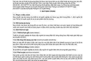 Quy chuẩn kỹ thuật Quốc gia QCVN 56:2011/BTTTT về thiết bị vô tuyến nghiệp dư do Bộ trưởng Bộ Thông tin và Truyền thông ban hành