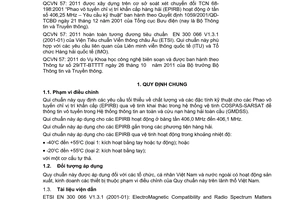 Quy chuẩn kỹ thuật Quốc gia QCVN 57:2011/BTTTT về phao vô tuyến chỉ vị trí khẩn cấp hàng hải (EPIRB) - hoạt động ở băng tần 406,0 MHz đến 406,1 MHz do Bộ trưởng Bộ Thông tin và Truyền thông ban hành