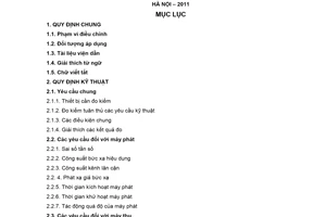 Quy chuẩn kỹ thuật Quốc gia QCVN 44:2011/BTTTT về thiết bị vô tuyến lưu động mặt đất có ăng ten liền dùng cho truyền dữ liệu - và thoại do Bộ trưởng Bộ Thông tin và Truyền thông ban hành