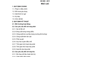 Quy chuẩn kỹ thuật Quốc gia QCVN 42:2011/BTTTT về thiết bị vô tuyến lưu động mặt đất có ăng ten rời dùng cho truyền số liệu - và thoại do Bộ trưởng Bộ Thông tin và Truyền thông ban hành