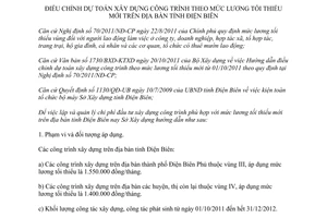 Hướng dẫn 648/HD-SXD điều chỉnh dự toán xây dựng công trình