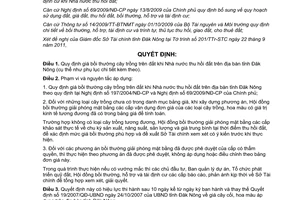 Quyết định 27/2011/QĐ-UBND giá bồi thường cây trồng trên đất khi Nhà nước