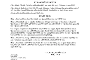 Quyết định 38/2011/QĐ-UBND Quy chế làm việc của Ủy ban nhân dân tỉnh