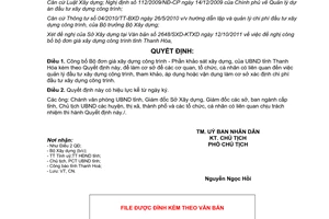 Quyết định 3595/QĐ-UBND công bố đơn giá xây dựng công trình - Phần khảo sát