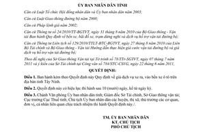 Quyết định 40/2011/QĐ-UBND về Quy định giá dịch vụ xe ra, vào bến xe ô tô trên đ