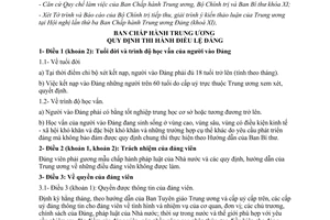 Quy định 45-QĐ/TW thi hành Điều lệ Đảng