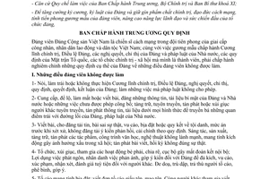 Quy định 47-QĐ/TW những điều đảng viên không được làm