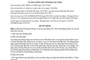 Quyết định 3422/QĐ-UBND Phê duyệt Chương trình bảo vệ trẻ em