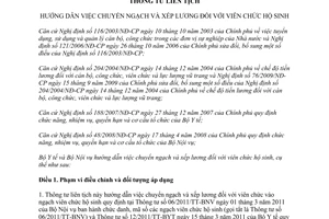 Thông tư liên tịch 38/2011/TTLT-BYT-BNV hướng dẫn việc chuyển ngạch và xếp lương