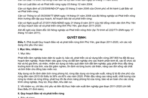 Quyết định 1819/QĐ-UBND phê duyệt quy hoạch bảo vệ và phát triển rừng