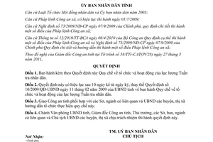 Quyết định 41/2011/QĐ-UBND Quy chế tổ chức hoạt động lực lượng Tuần tra nhân dân Tây Ninh