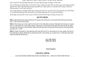 Quyết định 2465/QĐ-UBND năm 2011 Chương trình Kế hoạch cải cách hành chính