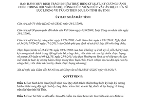 Quyết định 33/2011/QĐ-UBND Quy định trách nhiệm thực hiện kỷ luật kỷ cương