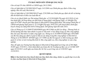 Quyết định 26/2011/QĐ-UBND chức năng nhiệm vụ Ban Quản lý Khu kinh tế Dung Quất