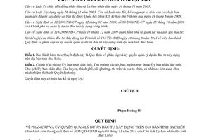 Quyết định 3035/QĐ-UBND phân cấp và ủy quyền quản lý dự án