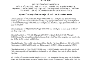 Quyết định 2717/QĐ-BNN-TCTL 2011 Hỗ trợ thủy lợi Việt Nam tăng hiệu ích Benchmarking