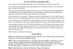 Quyết định 32/2011/QĐ-UBND chức năng nhiệm vụ quyền hạn Phòng tư pháp Điện Biên
