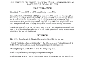 Quyết định 135/2011/QĐ-UBND tổ chức phụ cấp lực lượng công an xã bảo vệ dân phố Bắc Ninh