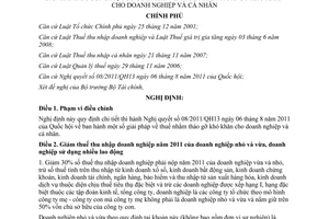 Nghị định 101/2011/NĐ-CP hướng dẫn Nghị quyết 08/2011/QH13