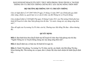 Quyết định 1831/QĐ-BTTTT Kế hoạch tổ chức thực hiện phong trào thi đua